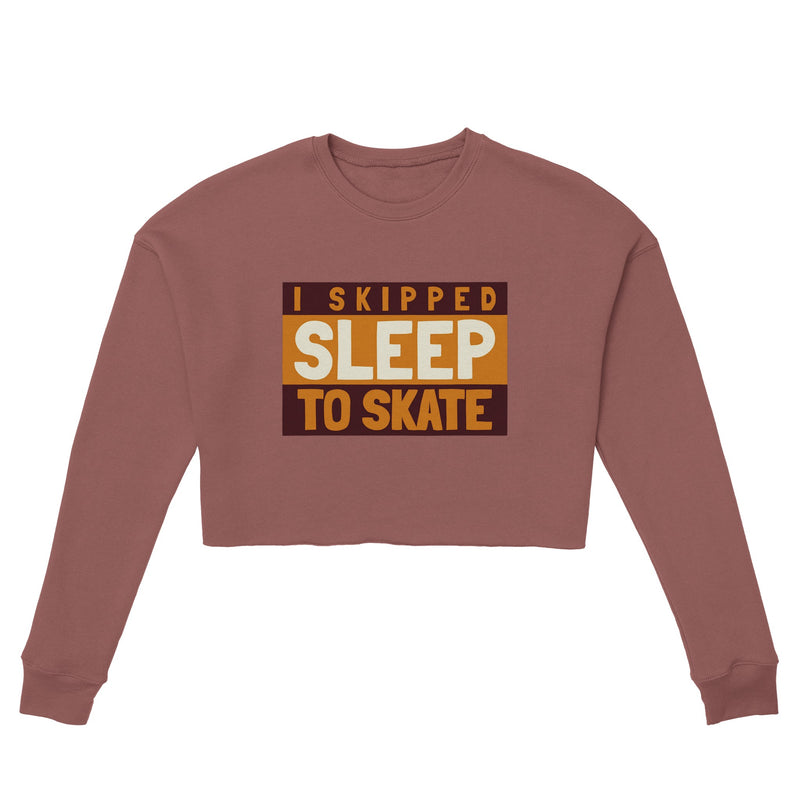 SKIP SLEEP Women's Cropped Sweatshirt | Bella + Canvas 7503